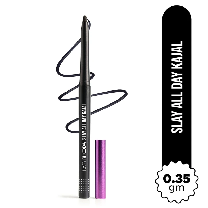 Hilary Rhoda Slay All Day Kajal | Long-Lasting & Waterproof | Smudge-Proof & Transfer-Proof | Deep Black Matte Finish | Intense Pigment | Retractable Kajal Pencil for Eyes | 0.35g thumbnail 2